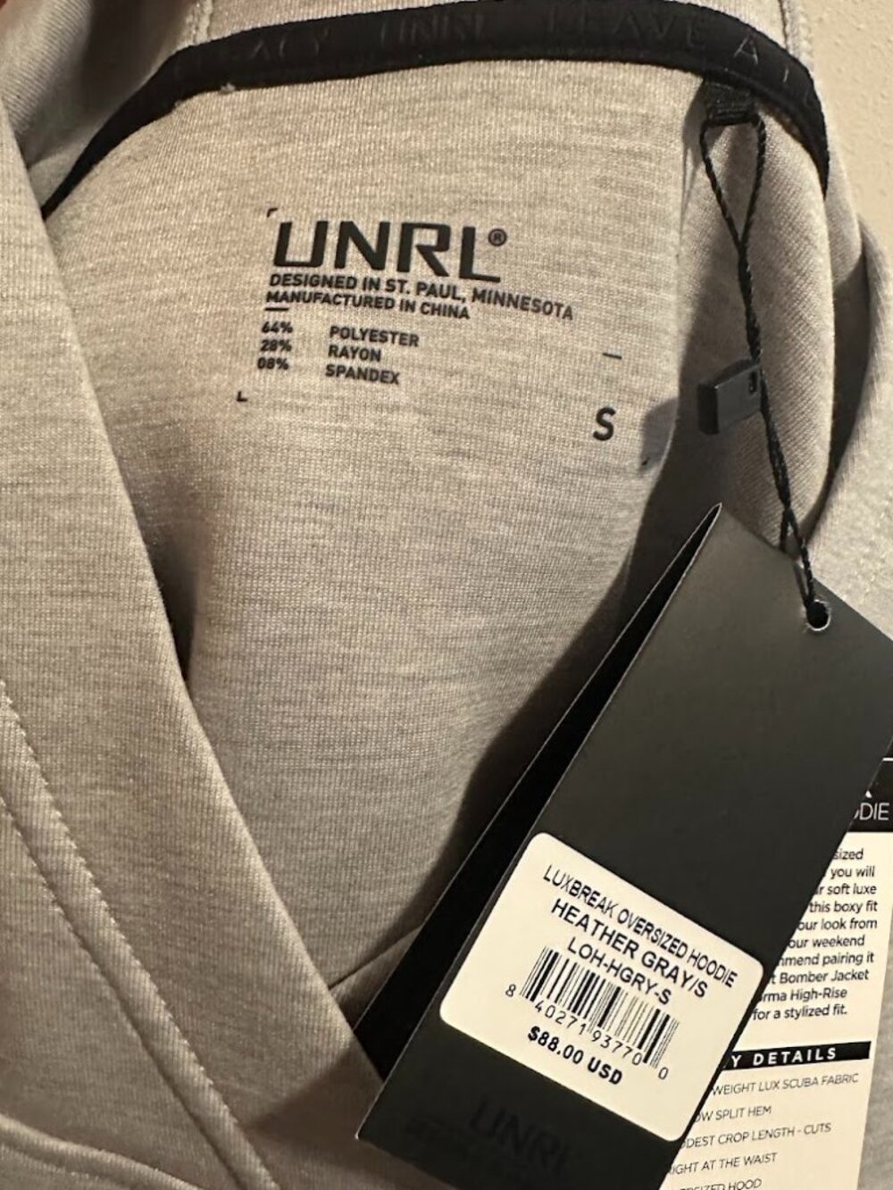 UNRL NWT Luxbreak Hoodie - Size Small - Picture 2 of 7